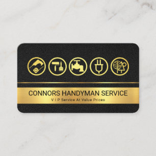 Carte De Visite Couches de bande or en cuir