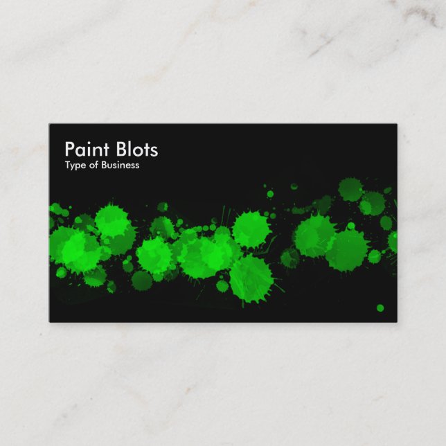 Carte De Visite Couches de peinture - Vert sur Noir (Devant)