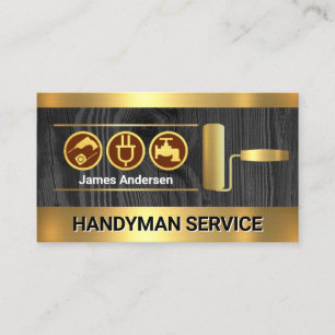 Carte De Visite Couches de pinceau en bois de bois doré