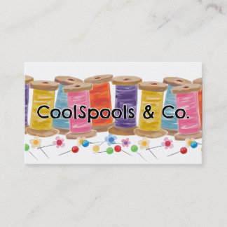 Carte De Visite Coudre des bobines de filetage de couette de court