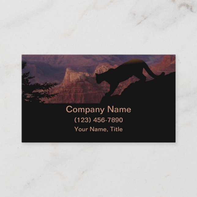 Carte De Visite Cougar et le Grand Canyon (Devant)