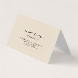 Carte De Visite Couleur amande moderne unique élégant simple uni 