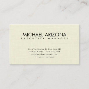 Carte De Visite Couleur beige minimaliste moderne simple lin