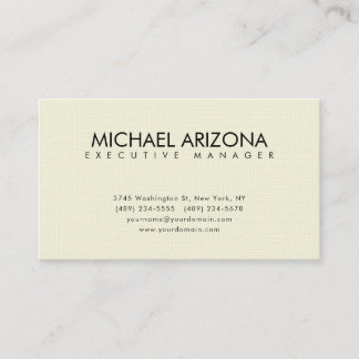Carte De Visite Couleur beige minimaliste moderne simple lin