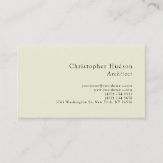 Carte De Visite Couleur Beige Moderne Simple Architecte Ordinaire