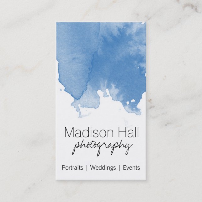 Carte de visite couleur bleu chic (Devant)