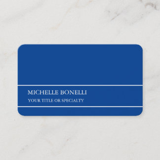 Carte De Visite Couleur bleu profond minimaliste moderne unique
