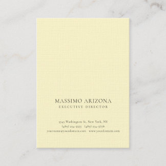 Carte De Visite Couleur Chiffon Citron Minimaliste Lin Premium Sim