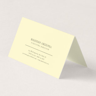 Carte De Visite Couleur Chiffon Citron Minimaliste Uni Lin Premium