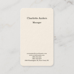 Carte De Visite Couleur crème simple minimaliste