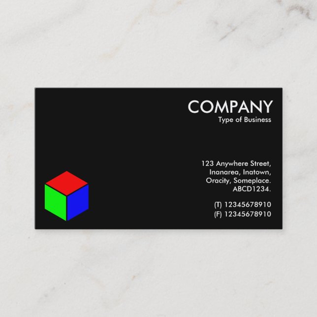 Carte De Visite Couleur Cube - Noir (Devant)