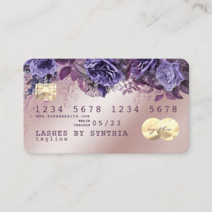 Carte De Visite Couleur d'aquarelle florale tendance Lashes