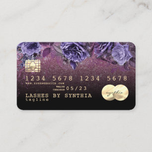 Carte De Visite Couleur d'aquarelle florale tendance Lashes