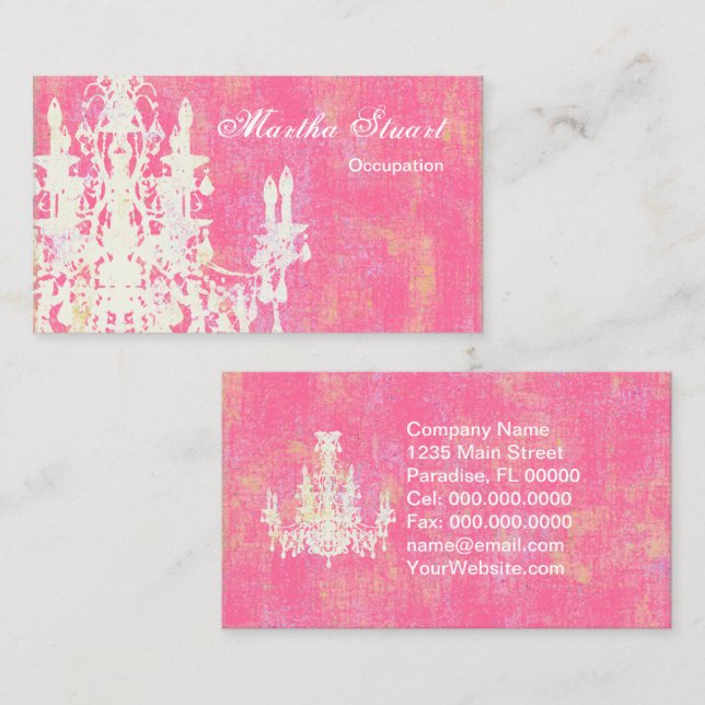 Carte De Visite COULEUR de lustre de Cocos, PAPIER et OPTIONS de (Devant / Derrière)