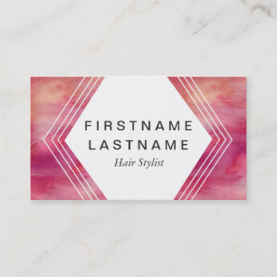 Carte De Visite Couleur d'eau moderne de rose d'impact