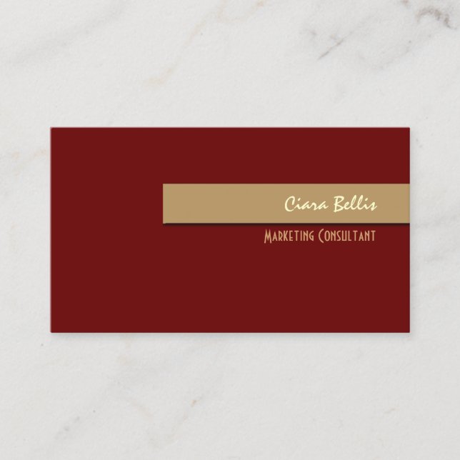 Carte De Visite Couleur DIY/Marron/Kaki Brun (Devant)