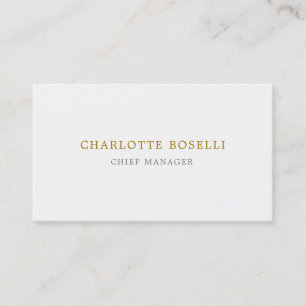 Carte De Visite Couleur d'or professionnelle minimaliste