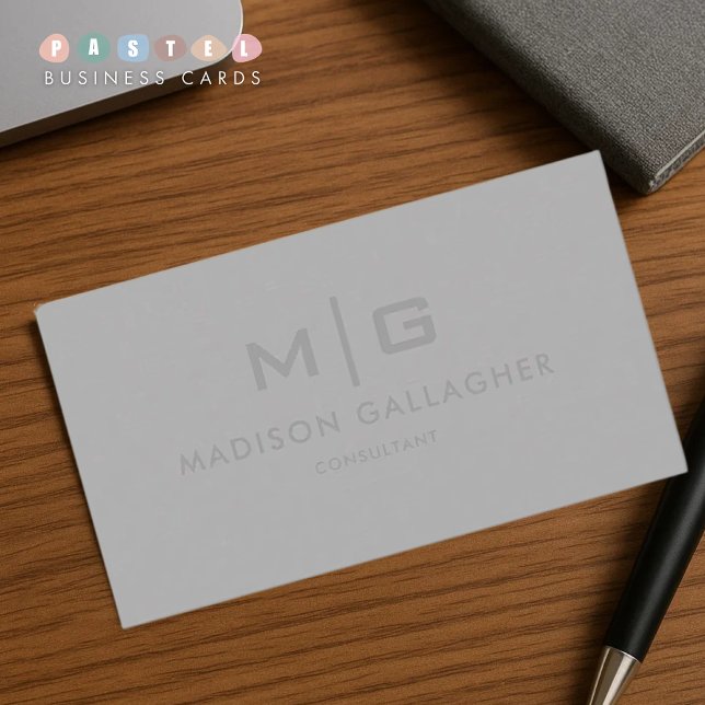 Carte De Visite Couleur Gris Acier Pastel Gris Clair Doux Solide (Solid Soft Light Gray Pastel Steel Grey Color Business Card
)