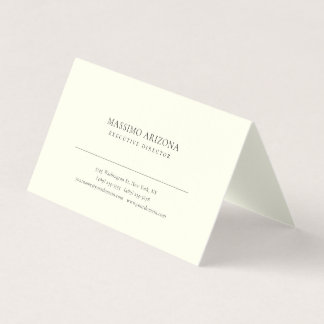 Carte De Visite Couleur ivoire minimaliste simple lin premium