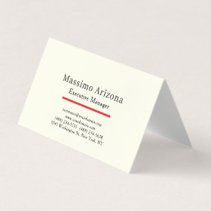 Carte De Visite Couleur ivoire Moderne Minimaliste 
