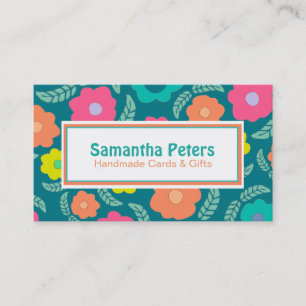 Carte De Visite Couleur moderne été Floral personnalisé