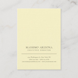 Carte De Visite Couleur mousseline de citron Minimaliste Uni Luxe