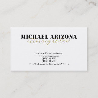 Carte De Visite Couleur or blanc minimaliste simple