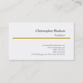 Carte De Visite Couleur or blanc minimaliste simple