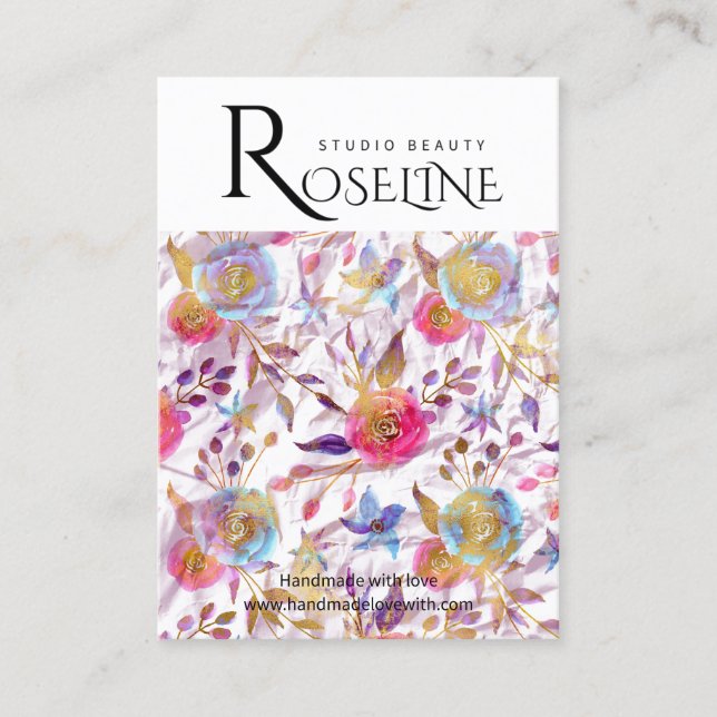 Carte De Visite Couleur pastel mignonne fleur violet Écran d'oreil (Devant)