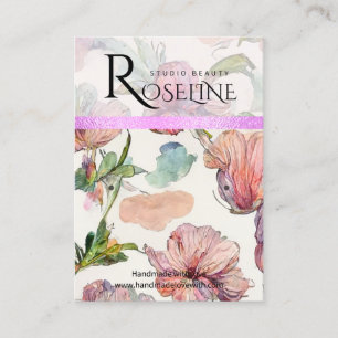 Carte De Visite Couleur pastel mignonne fleur violet Écran d'oreil