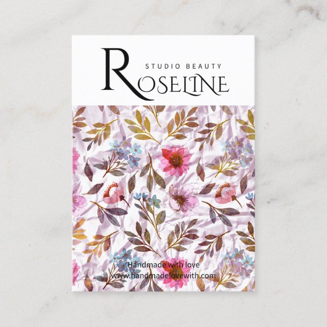 Carte De Visite Couleur pastel mignonne fleur violet Écran d'oreil (Devant)