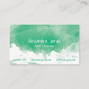 Carte De Visite Couleur pour aquarelle balayée artistique - vert