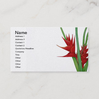 Carte De Visite Couleur pour aquarelle rouge de Heliconia
