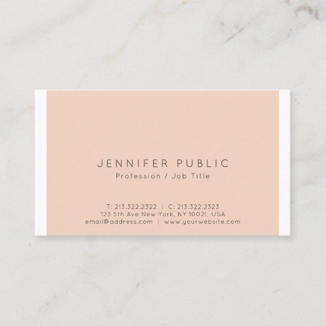Carte De Visite Couleur professionnelle sophistiquée Simple (Devant)