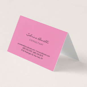 Carte De Visite Couleur rose minimaliste Moderne Professionnel