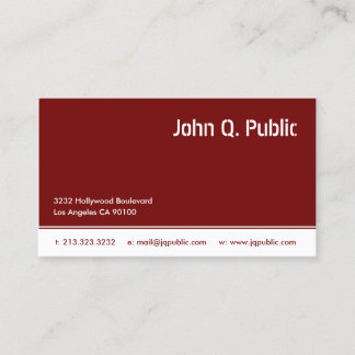 Carte De Visite Couleur rouge foncé