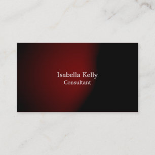 Carte De Visite Couleur Rouge Noir tendance Plain Unique Design