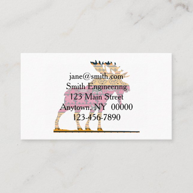 Carte De Visite Couleur silhouette d'orignal (Devant)