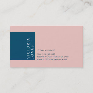 Carte De Visite COULEUR SIMPLE moderne minimaliste rose marine ble