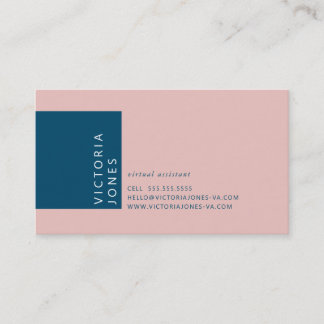 Carte De Visite COULEUR SIMPLE moderne minimaliste rose marine ble