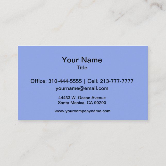 Carte De Visite Couleur solide périphérique (Dos)