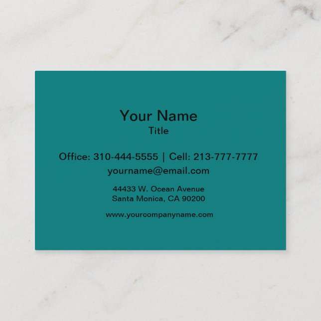 Carte De Visite Couleur solide turquoise (Dos)