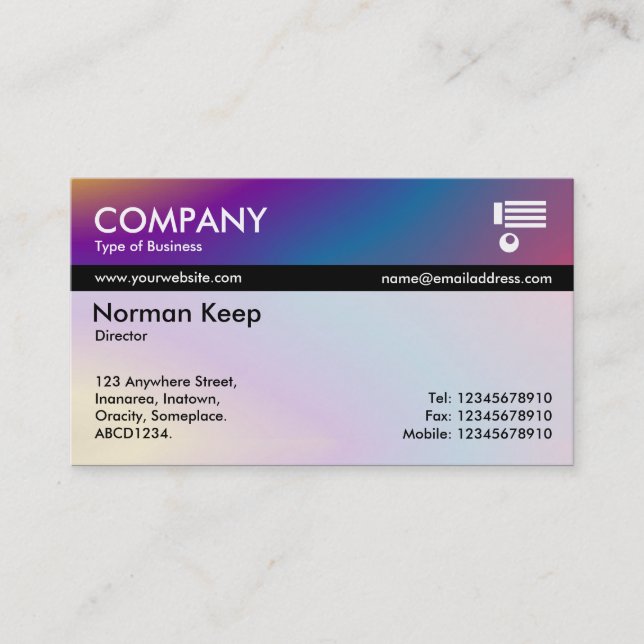 Carte De Visite Couleur Tex Banded - Couleurs subtiles (Devant)
