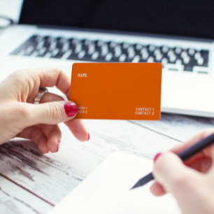 Carte De Visite couleur uni néon orange