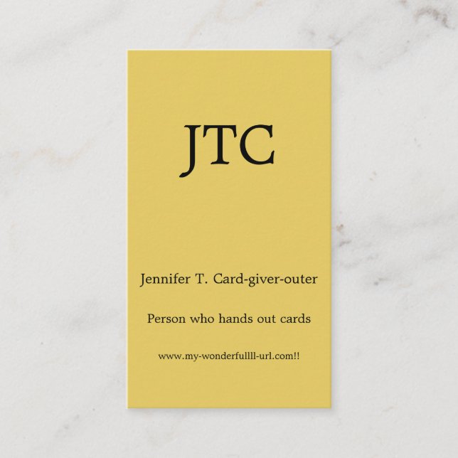 Carte De Visite Couleur unie monochrome jaune Sunset E6CB5F (Devant)