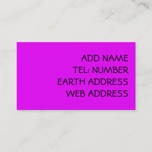 Carte de visite couleur violet solide (Devant)