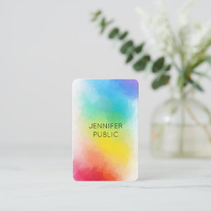 Carte De Visite Couleurs arc-en-ciel modernes Modèle Élégant co