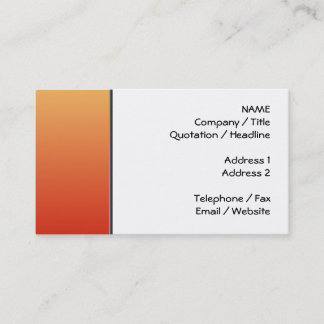 Carte De Visite Couleurs chaudes, conception de plaine