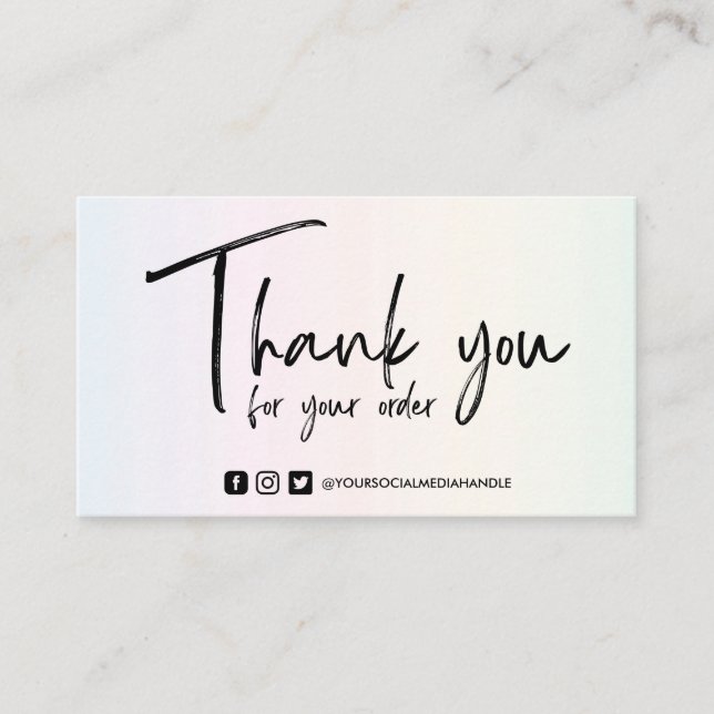 Carte De Visite Couleurs claires Calligraphie personnalisée Média  (Devant)