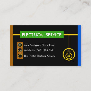 Carte De Visite Couleurs d'ampoule de fil électrique Électricité